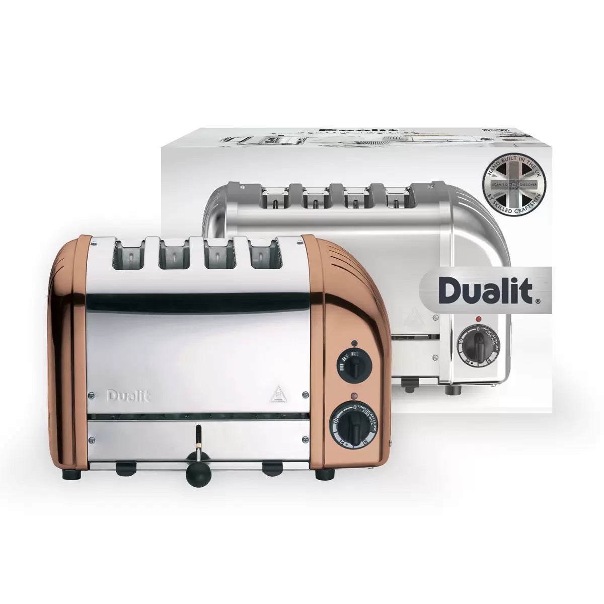 Dualit 4 Slot Classic Toaster With Sandwich Cage in Copper Spray Finish, 40597, view 8