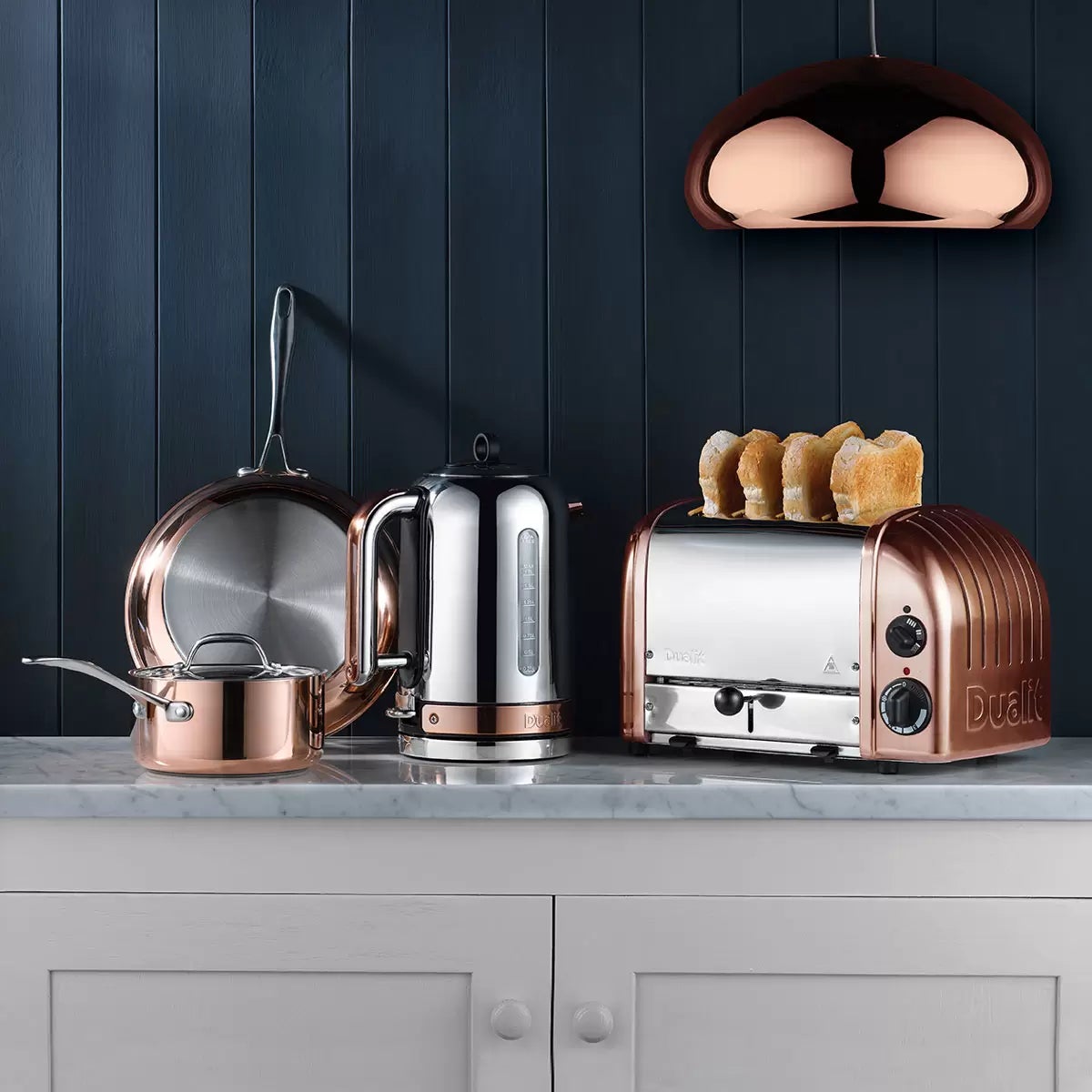 Dualit 4 Slot Classic Toaster With Sandwich Cage in Copper Spray Finish, 40597, view 6