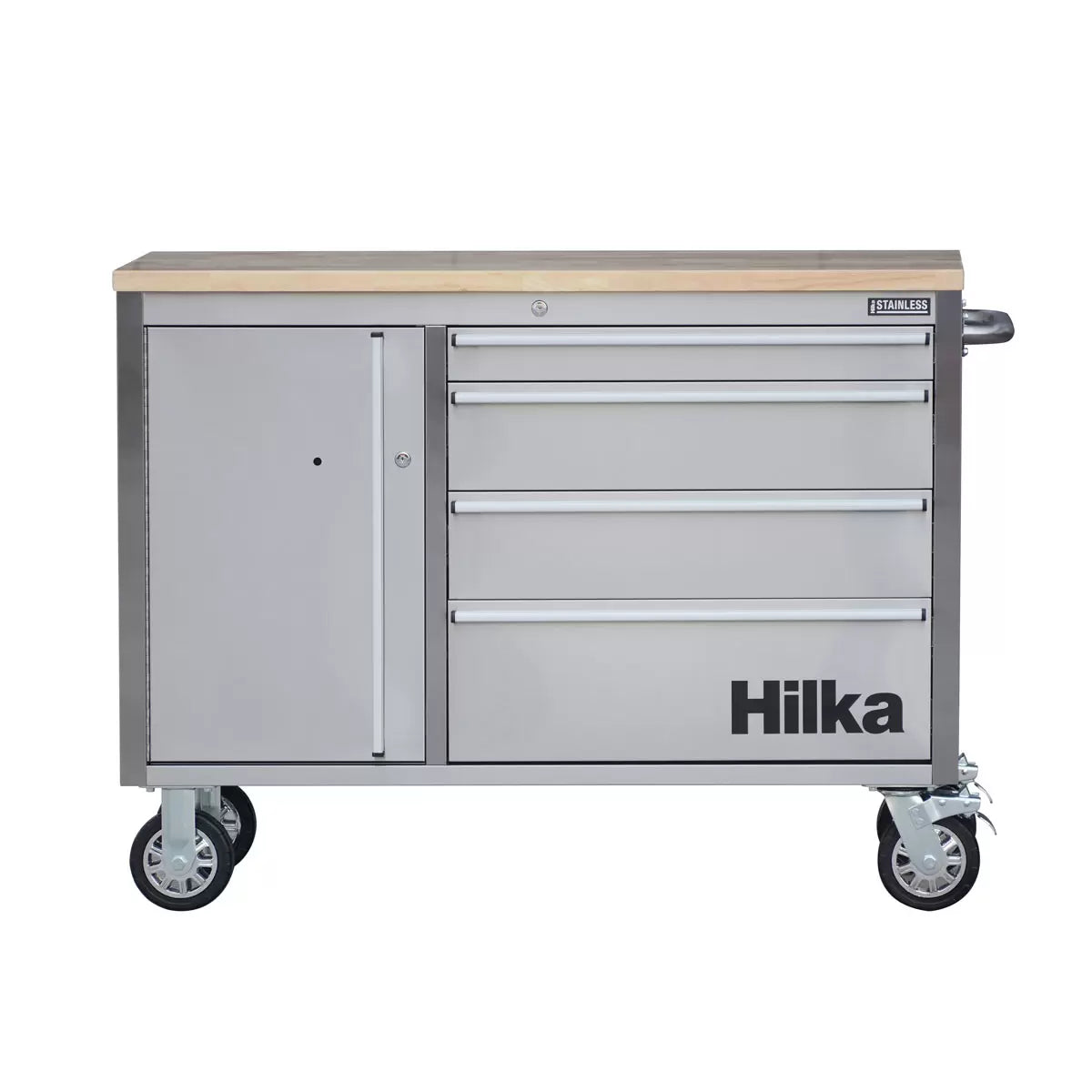 Hilka 48" (122cm) 4 Drawer Stainless Steel Tool Cabinet