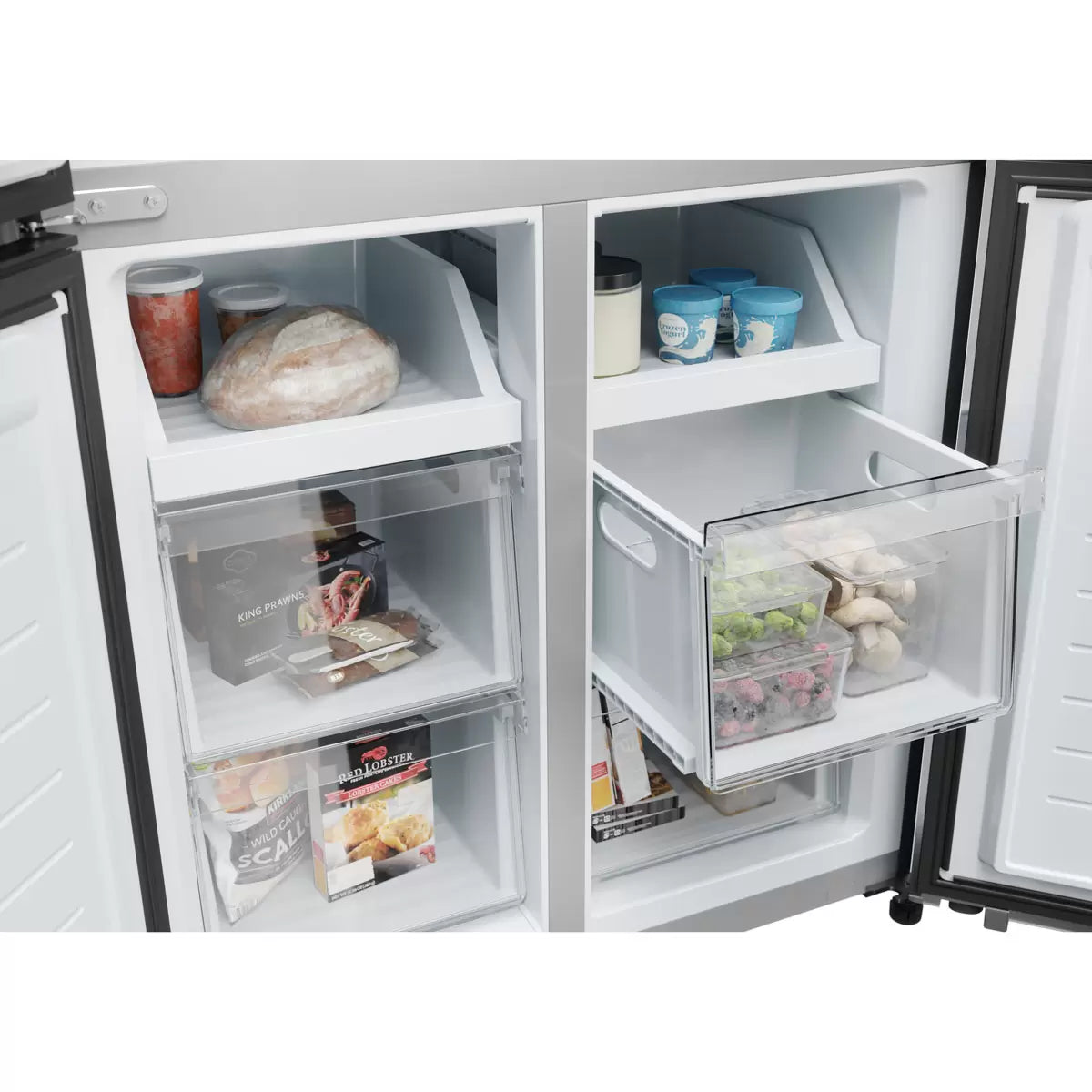 Haier Series 3 HCR3818EWMM Multi Door Fridge Freezer, E Rated in Silver