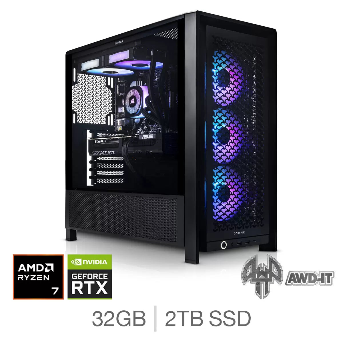 AWD-IT Frame 7, AMD Ryzen 7, 32GB RAM, 2TB SSD, NVIDIA GeForce RTX 5080, Gaming
