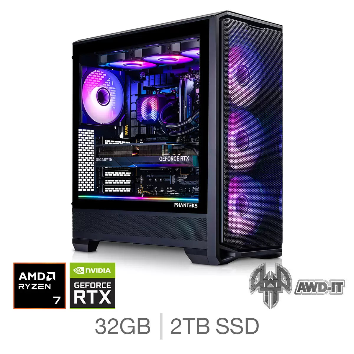 AWD-IT Phantom 7, AMD Ryzen 7, 32GB RAM, 2TB SSD, NVIDIA GeForce RTX 5080