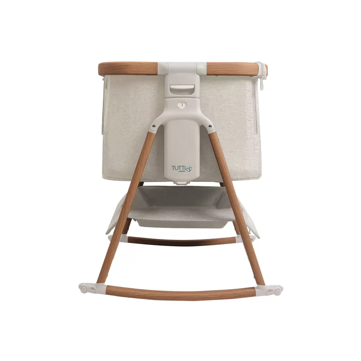 Tutti Bambini CoZee Air Bedside Rocking Crib, Walnut & Ecru