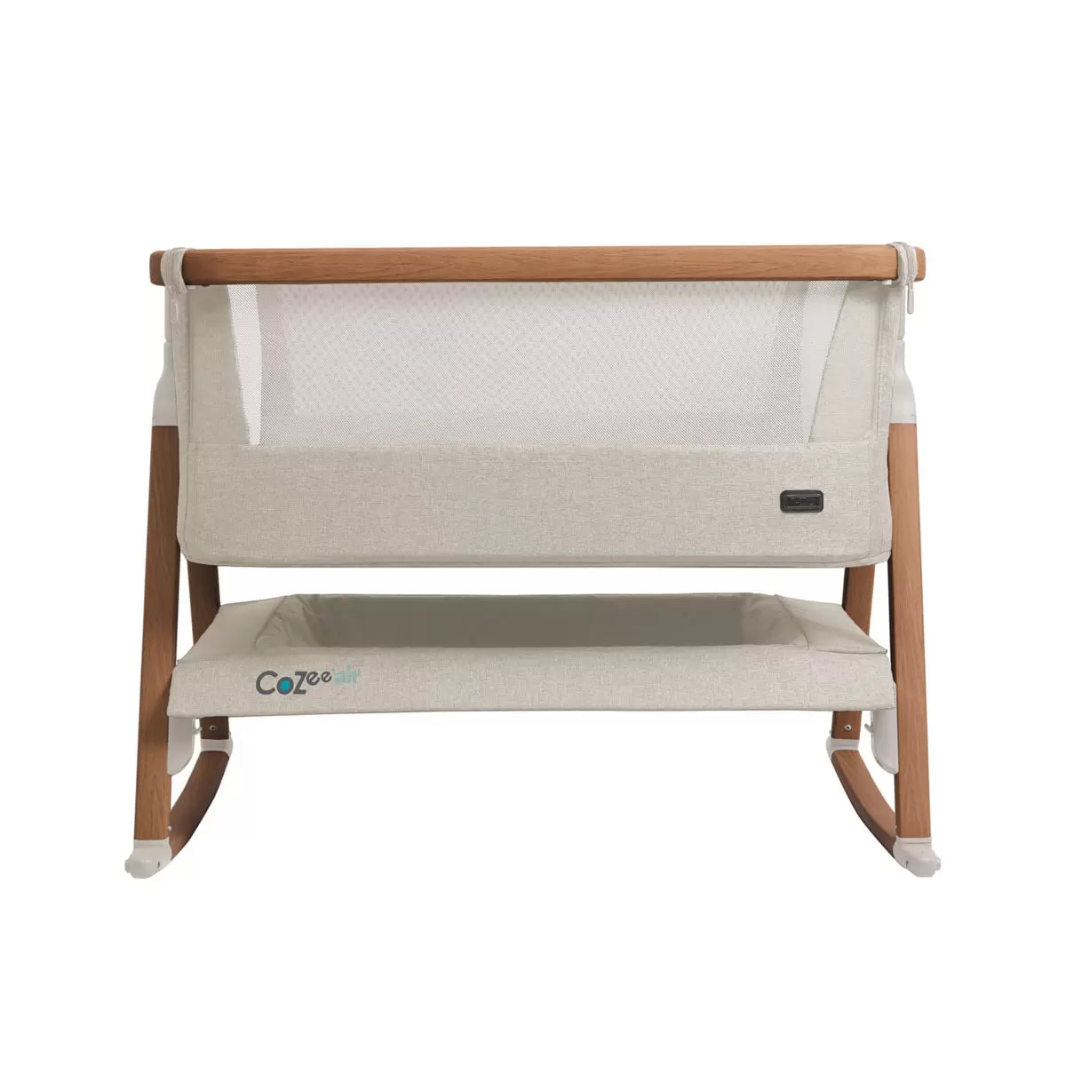 Tutti Bambini CoZee Air Bedside Rocking Crib, Walnut & Ecru