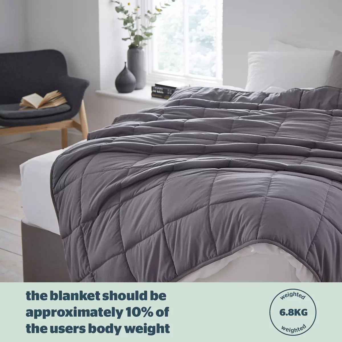 Silentnight Wellbeing Adult Weighted Blanket, 6.8kg