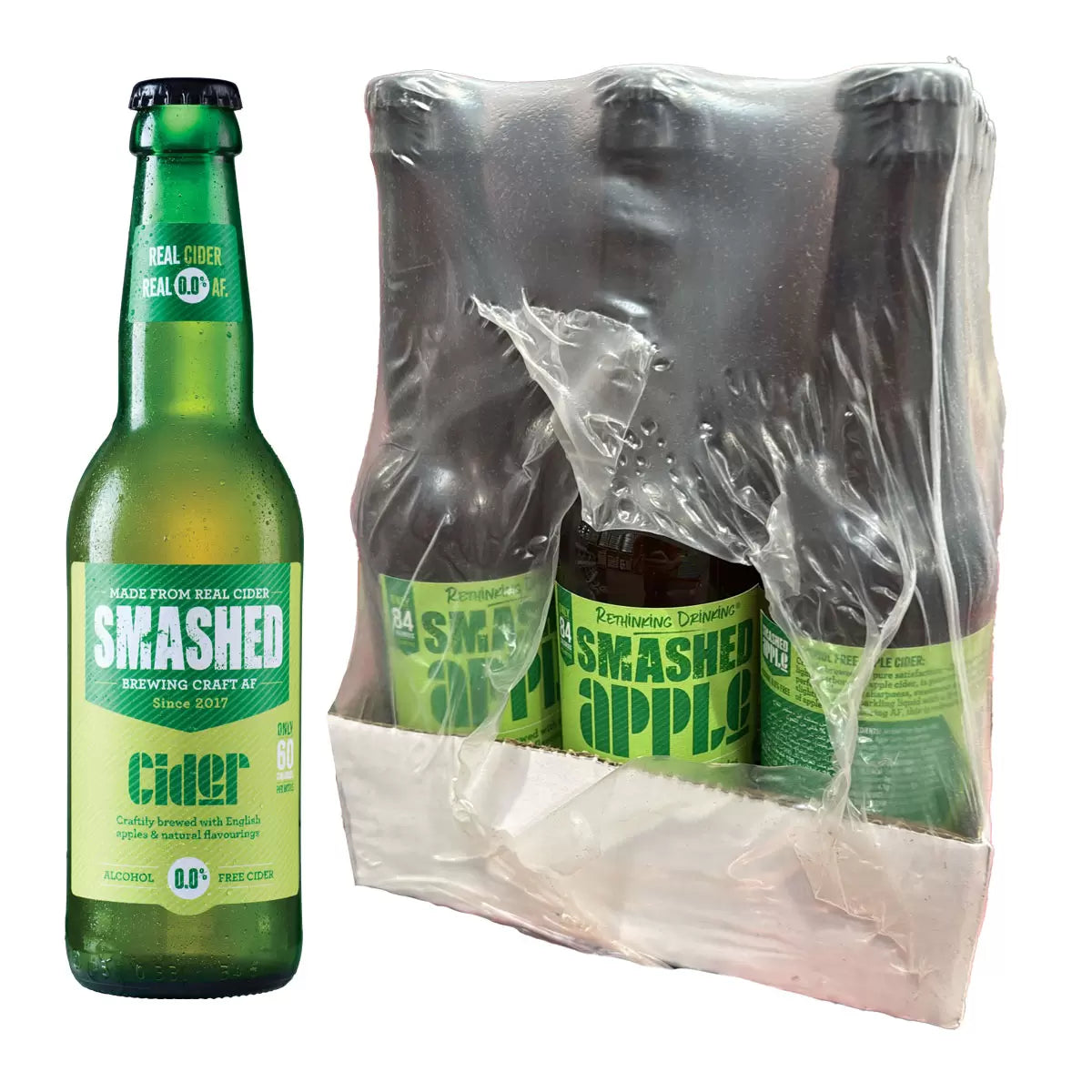 Smashed Drynks Bottles 0.0% Alcohol Free, 12 x 330ml in 5 Flavours