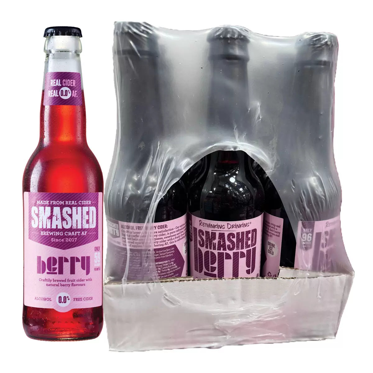 Smashed Drynks Bottles 0.0% Alcohol Free, 12 x 330ml in 5 Flavours
