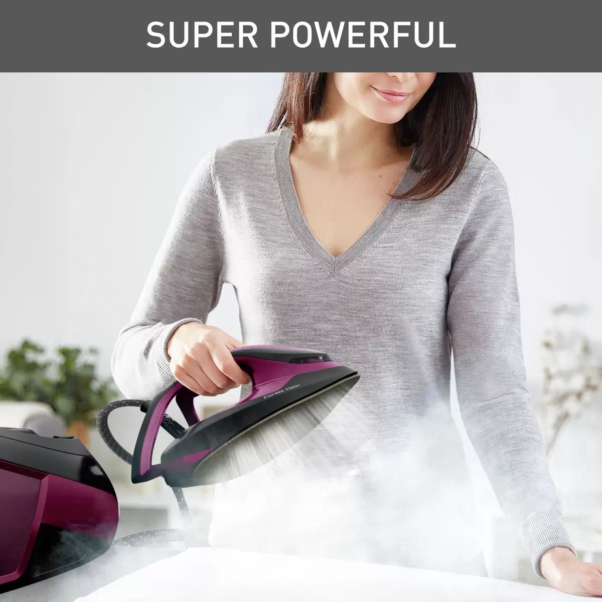 Tefal SV8154G0 Express Vision Steam Generator in Black/Purple