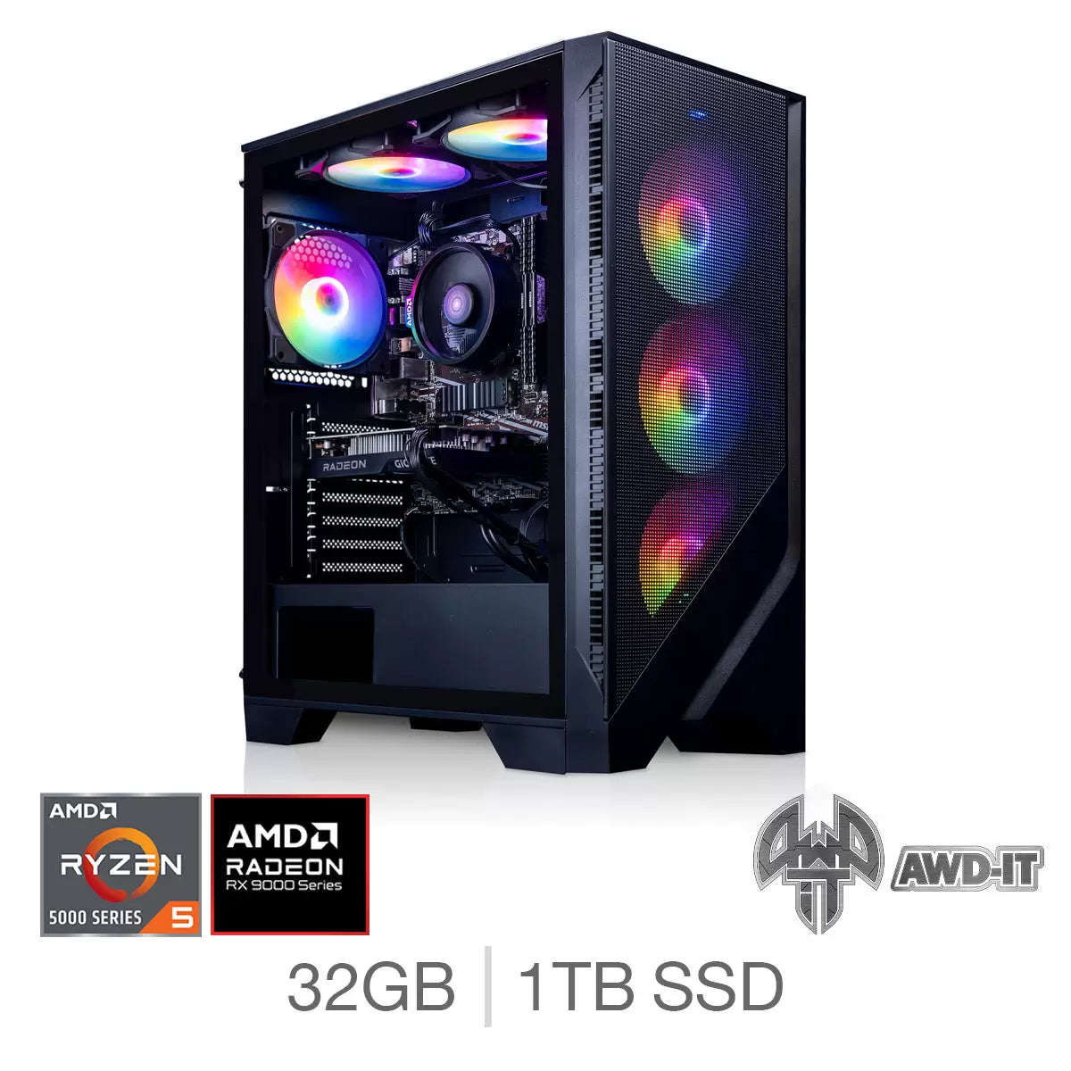 AWD-IT Forge 5 XT, AMD Ryzen 5, 32GB RAM, 1TB SSD, AMD Radeon RX 9070XT, Gaming