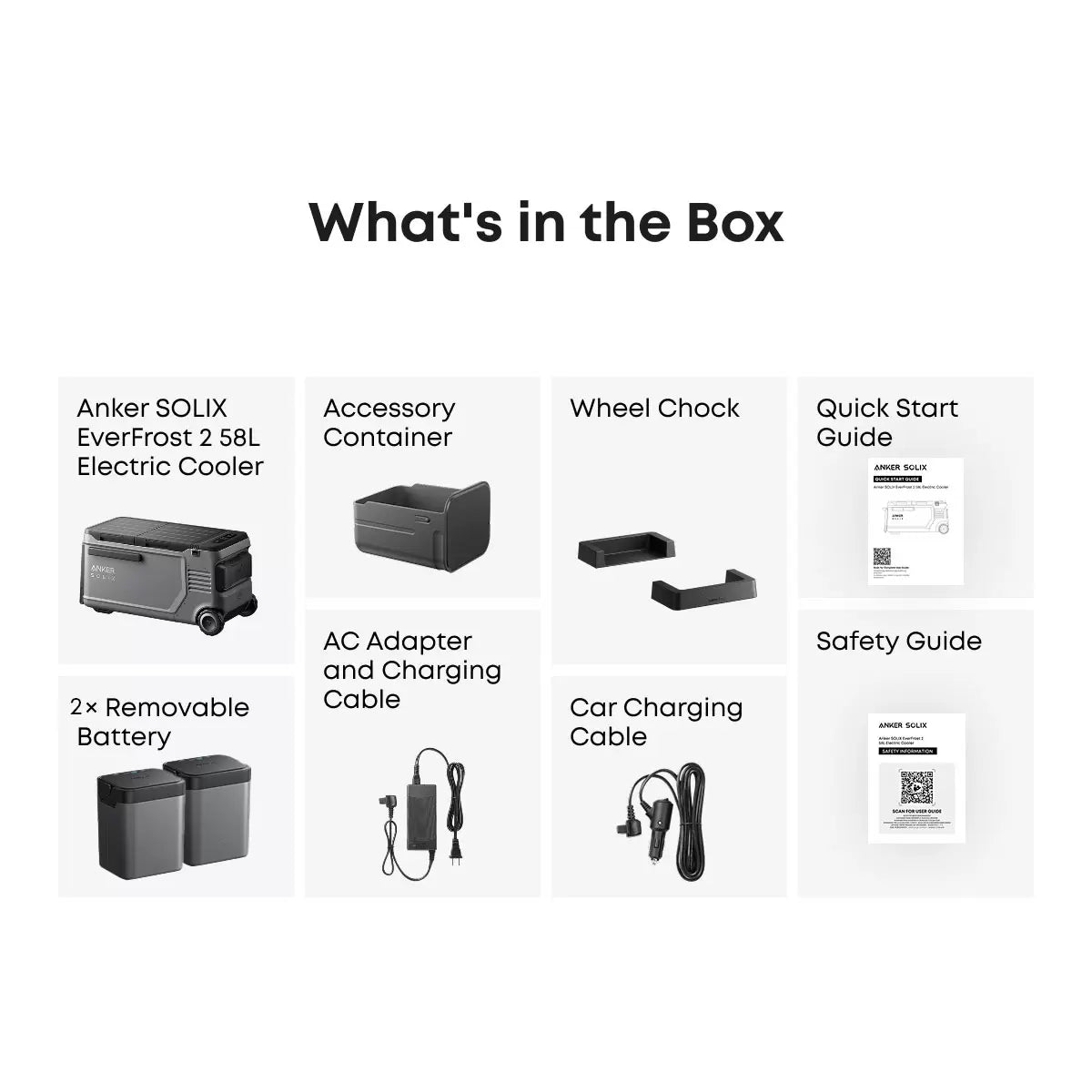 Anker Solix EverFrost 2 58L Electric Powered Cooler with 2 Batteries