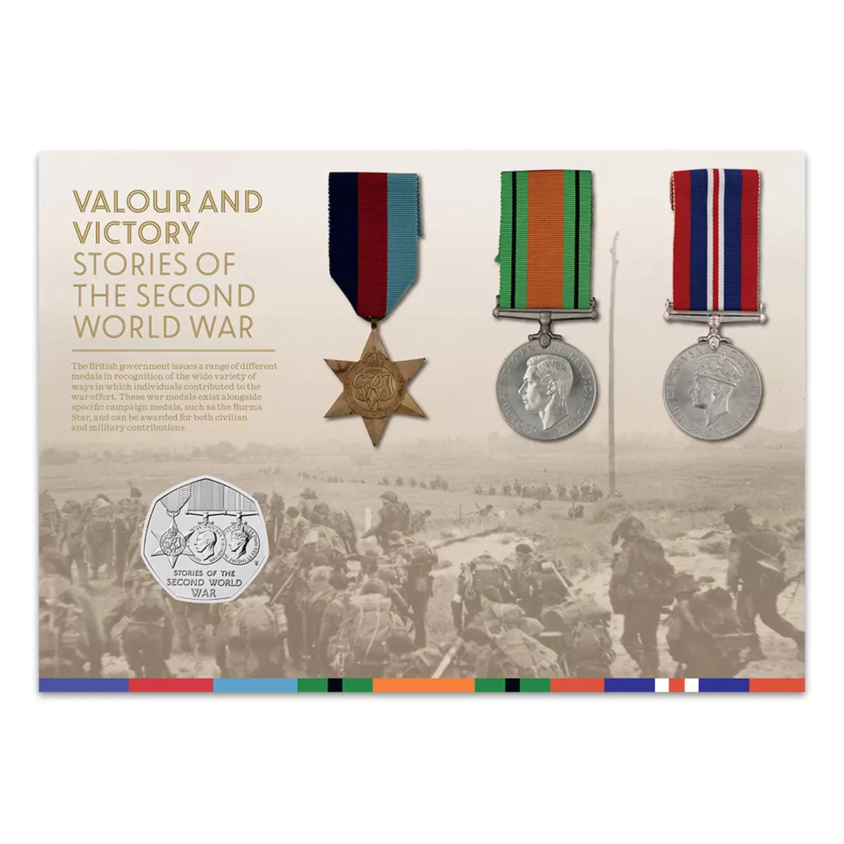 Stories of WWII 50p BU Coin and Stamps Coin Cover from Royal Mail® and The Royal