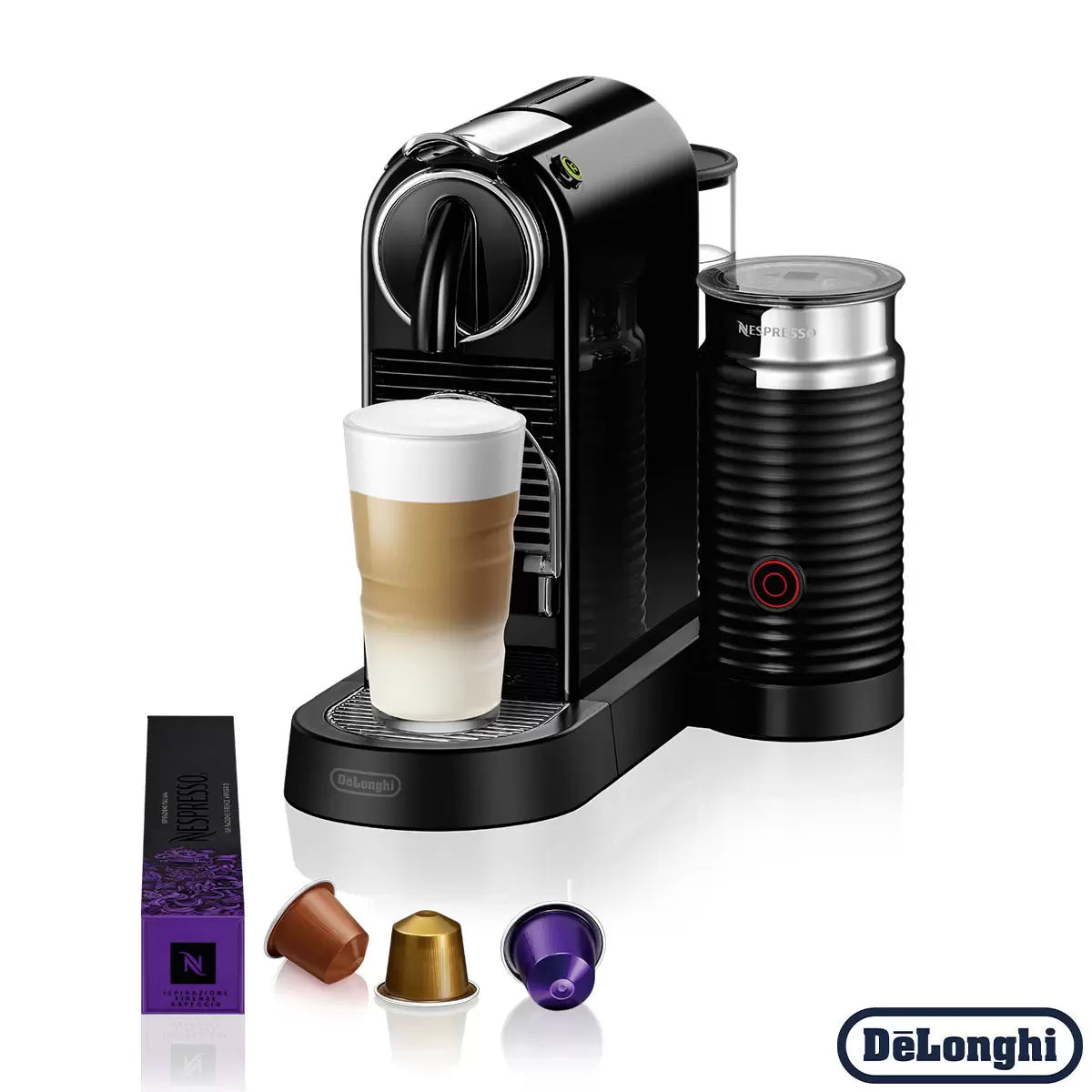 Nespresso by De'Longhi Citiz Capsule Coffee Machine & Aeroccino Milk Frother