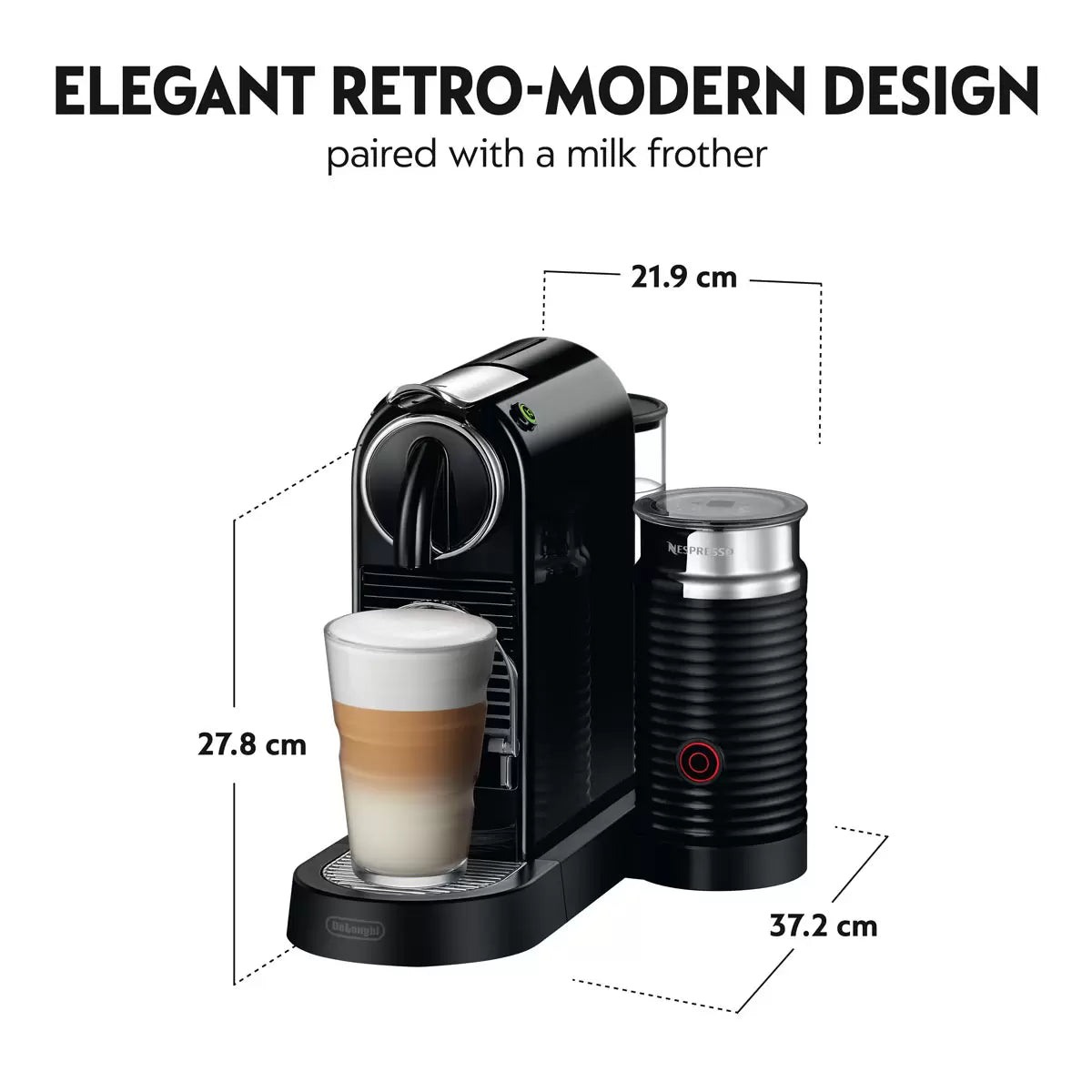 Nespresso by De'Longhi Citiz Capsule Coffee Machine & Aeroccino Milk Frother
