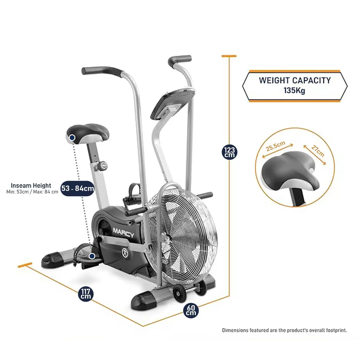 Marcy AIR-1 Deluxe Dual Action Fan Bike