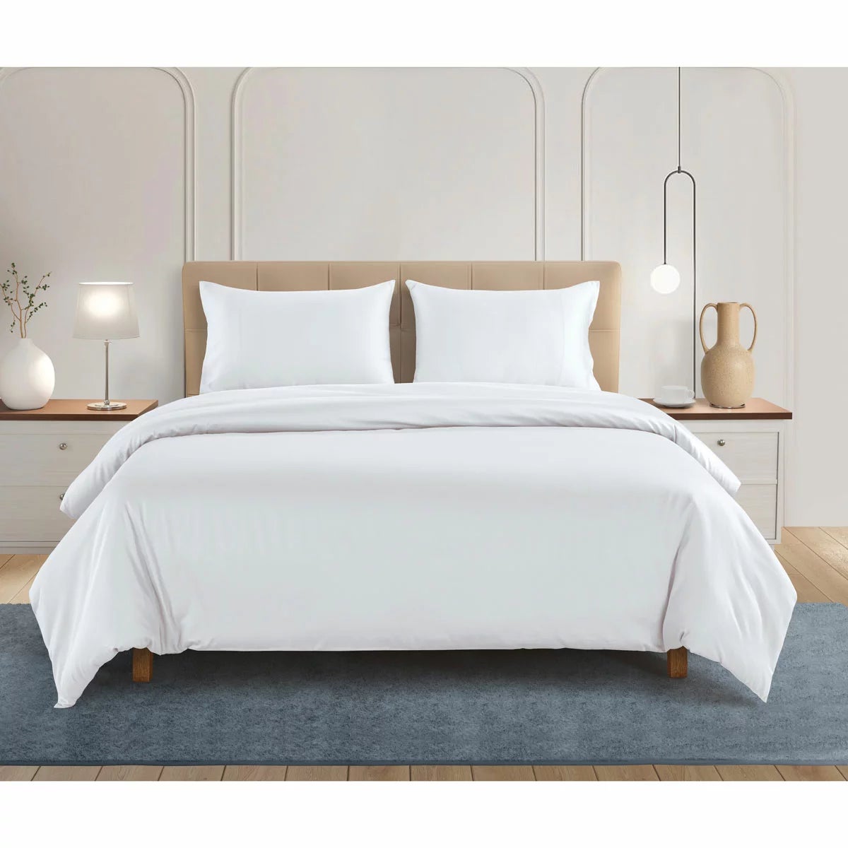 Welhome 500 Thread Count Lyocell Cotton Blend Duvet Set, King