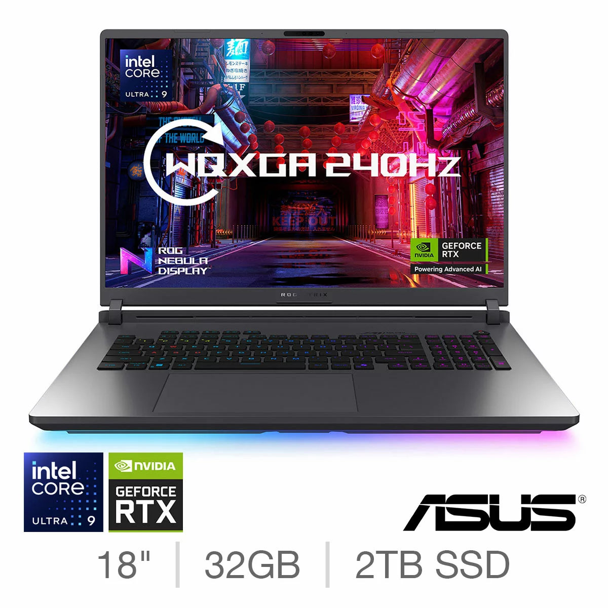ASUS ROG Strix G18, Intel Core Ultra 9, 32GB RAM, 2TB SSD, NVIDIA GeForce RTX