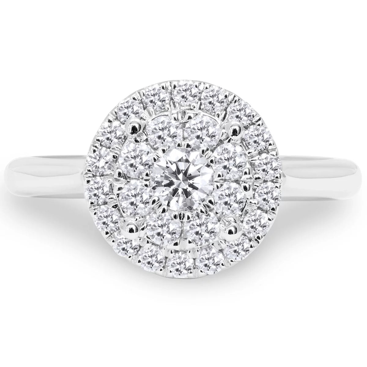 0.62ctw Round Brilliant Cut Diamond Ring, 18ct White Gold