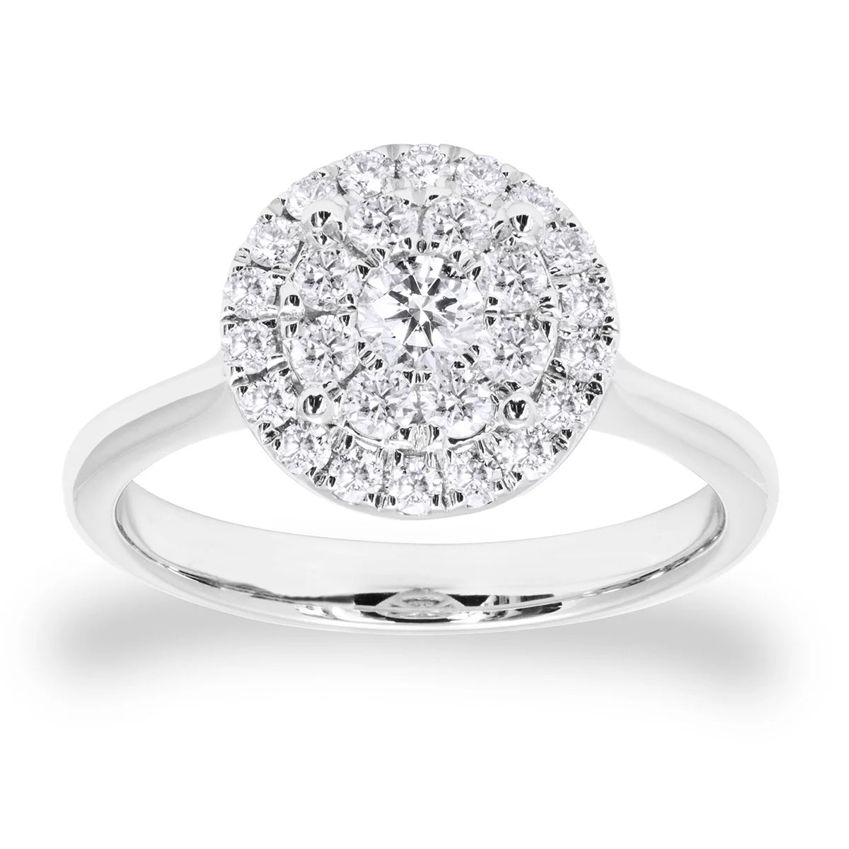 0.62ctw Round Brilliant Cut Diamond Ring, 18ct White Gold