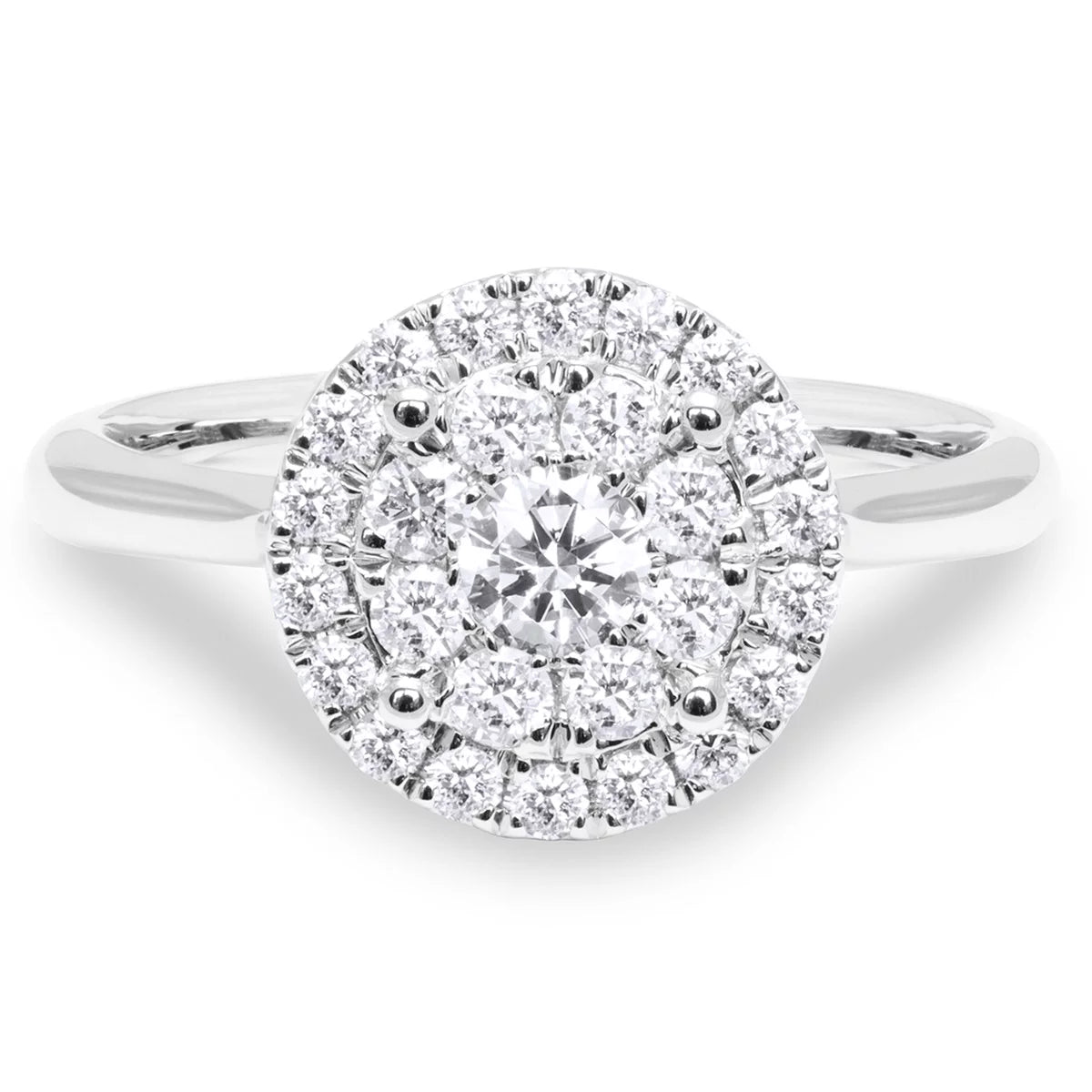 0.62ctw Round Brilliant Cut Diamond Ring, 18ct White Gold