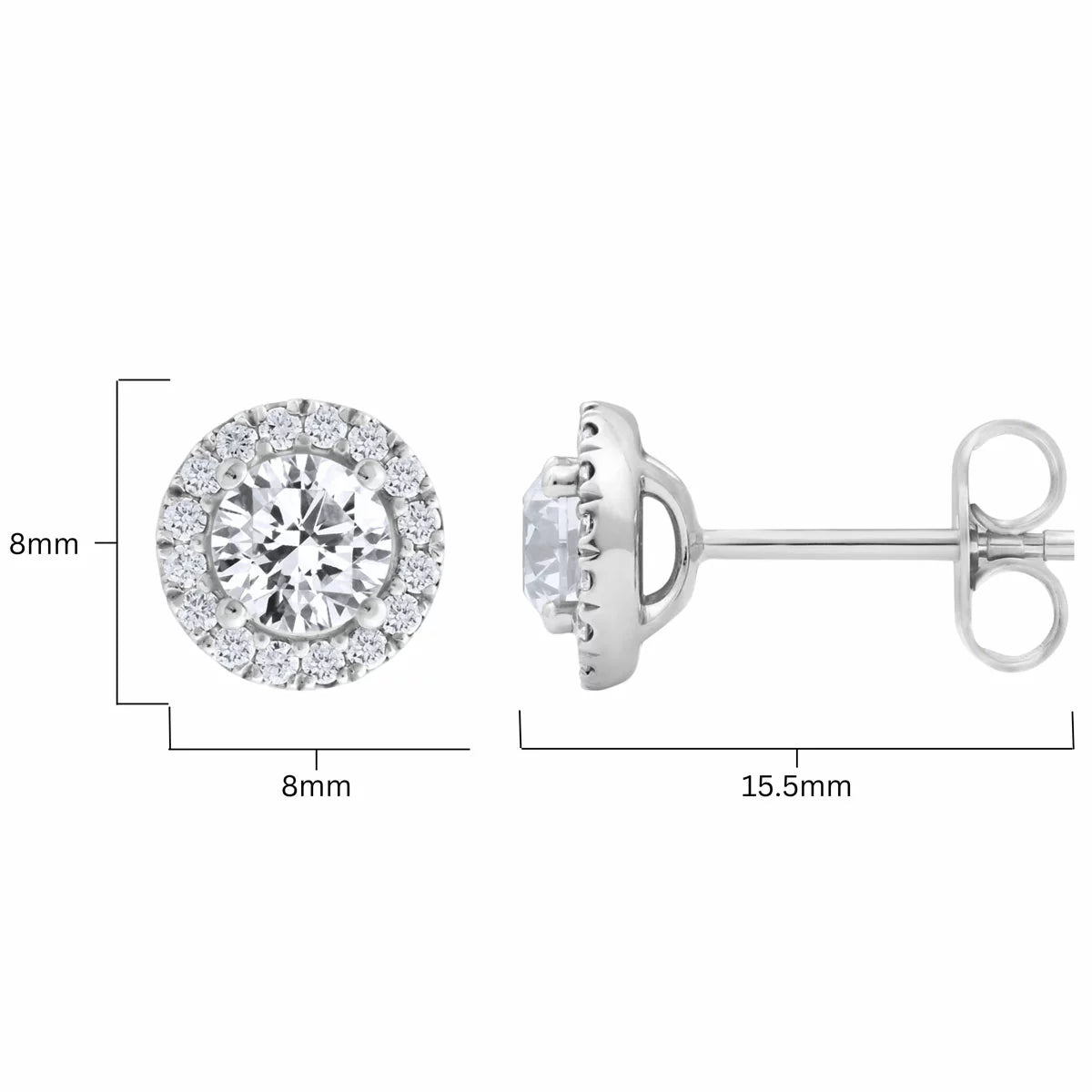1.22ctw Round Brilliant Cut Diamond Earrings, 18ct White Gold