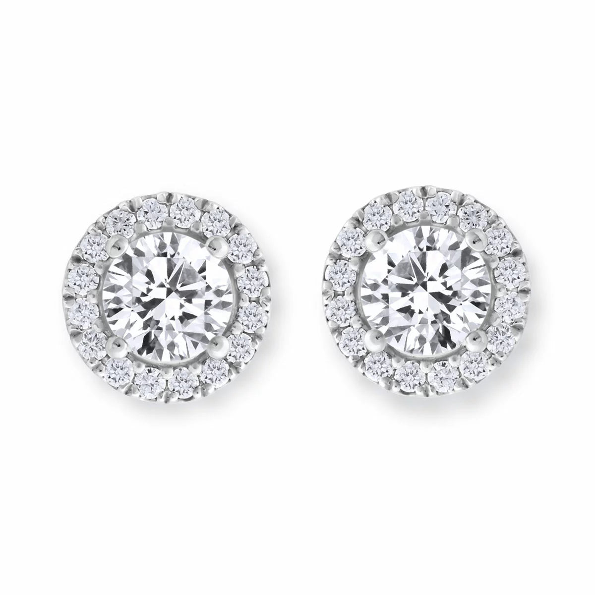 1.22ctw Round Brilliant Cut Diamond Earrings, 18ct White Gold