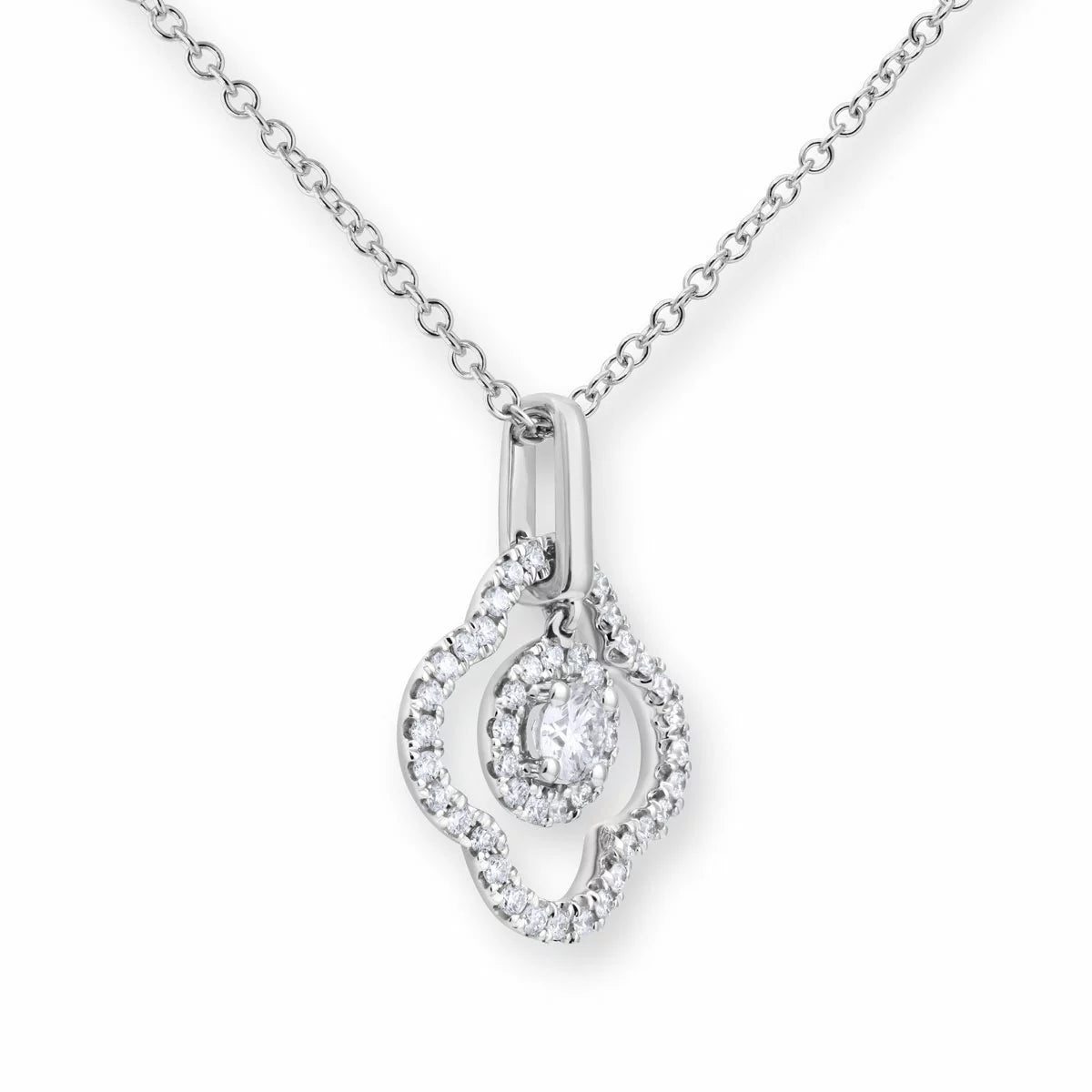 0.38ctw Round Brilliant Cut Diamond Pendant, 18ct White Gold