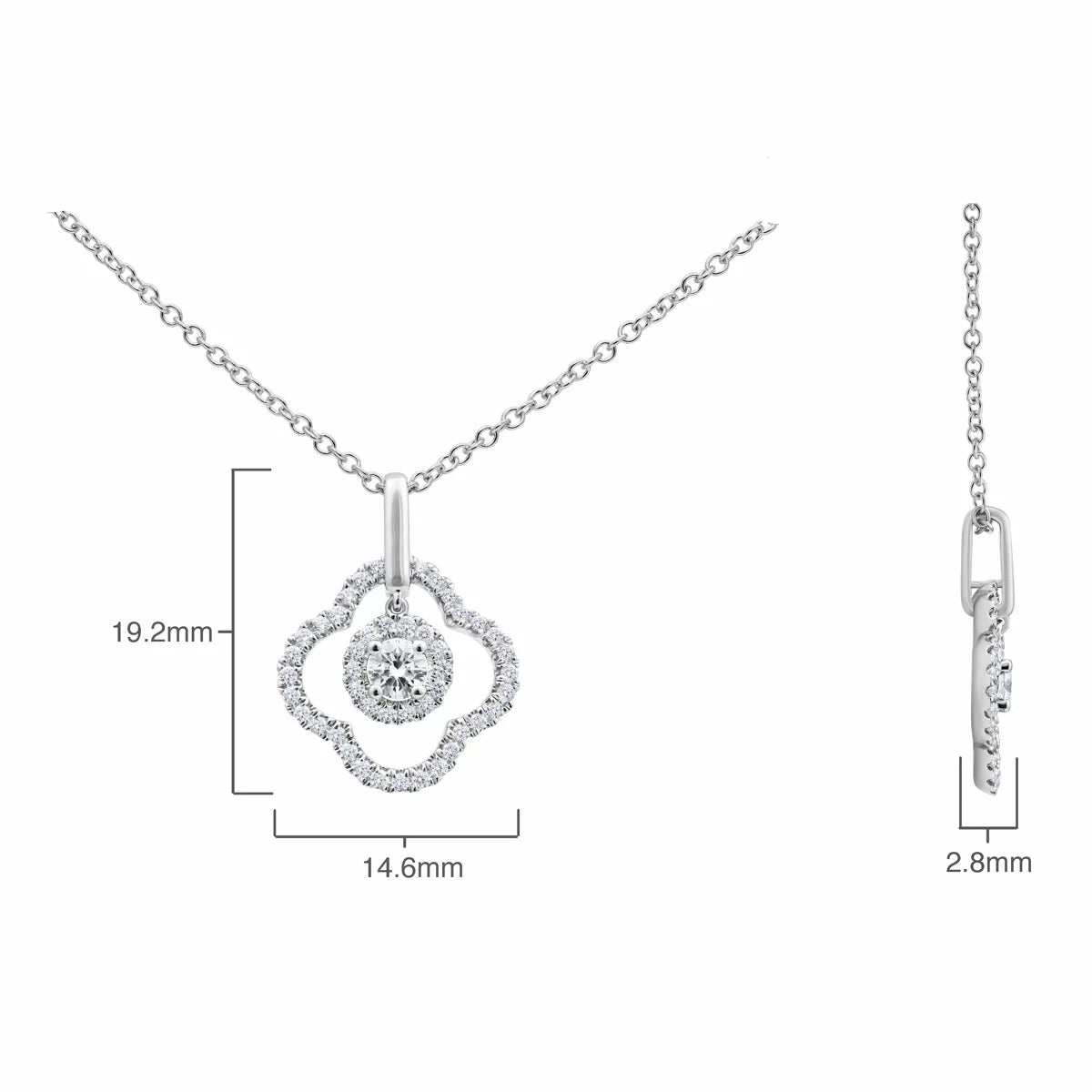 0.38ctw Round Brilliant Cut Diamond Pendant, 18ct White Gold