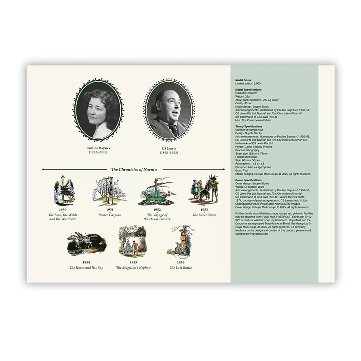 The Chronicles of Narnia Stamps & Medal Cover from Royal Mail®