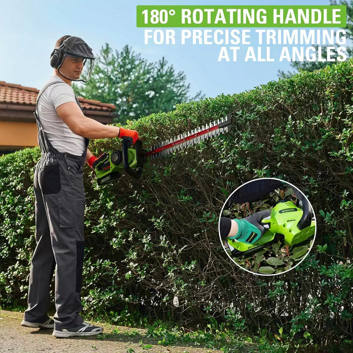 Greenworks 24V 61cm Cordless Brushless Hedge Trimmer + 24V (2Ah) Battery &