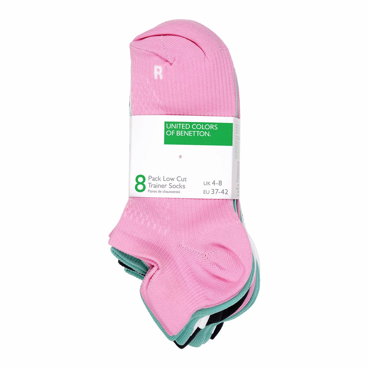 United Colors of Benetton Ladies Trainer Sock, 8 Pack