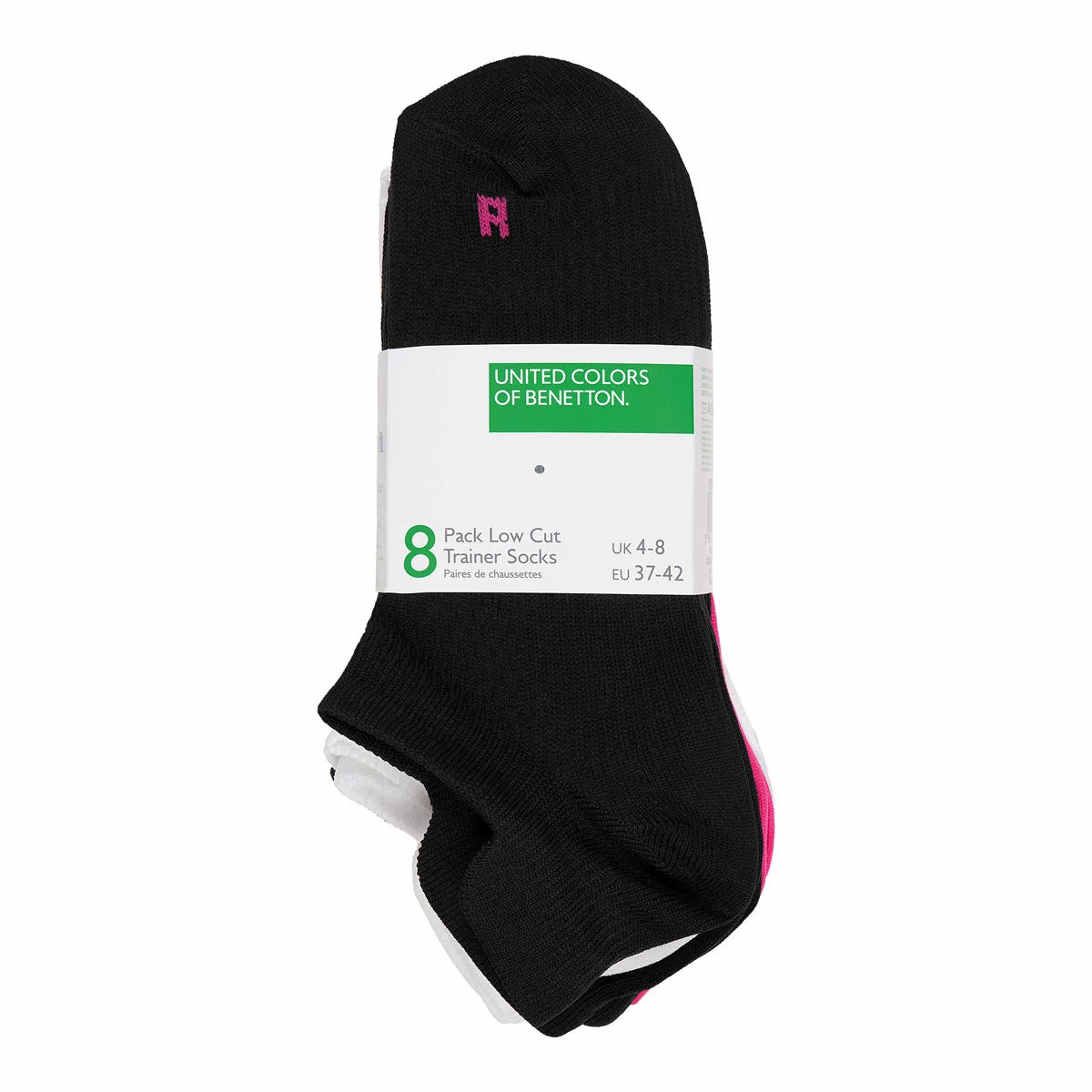 United Colors of Benetton Ladies Trainer Sock, 8 Pack