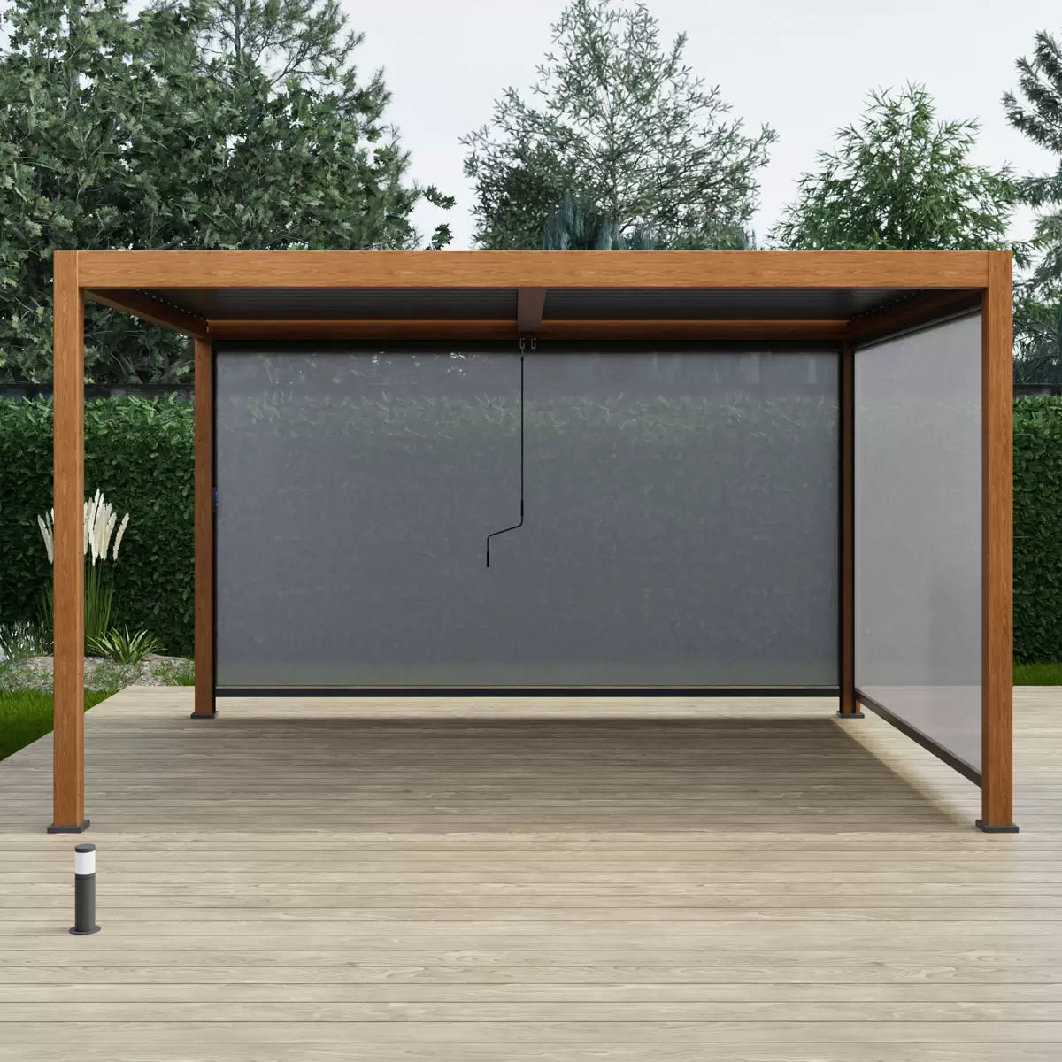 Alvivo 9ft 8" x 13ft 3" (3 x 4m) Wood-Look Louvered Aluminium Pergola Bundle