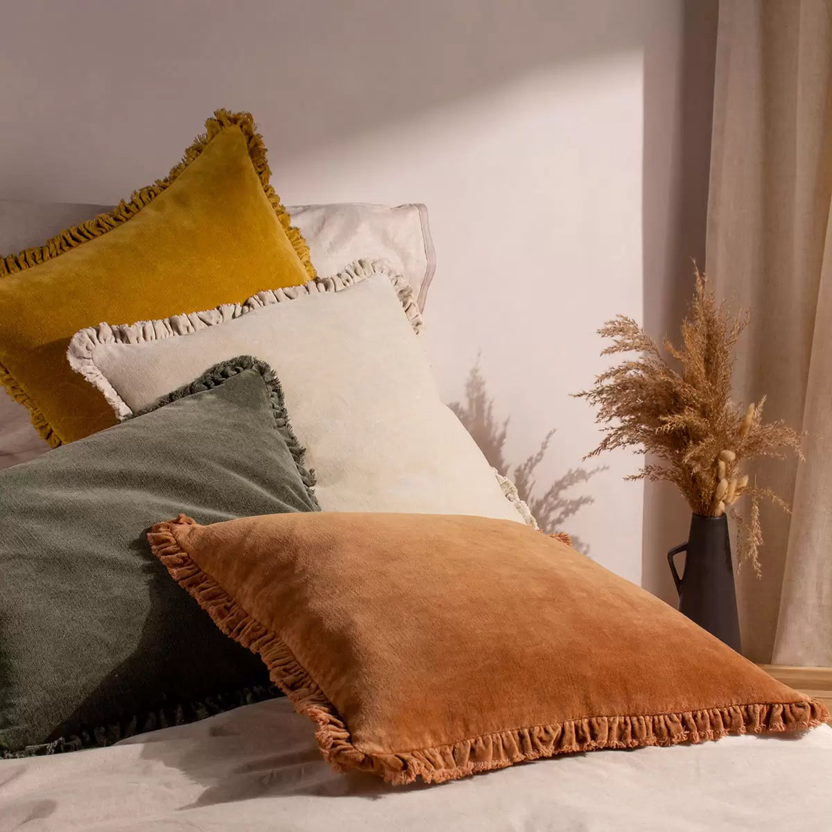 Furn Bertie Velvet Feather Fill Cushion 2 Pack, 45 x 45 cm