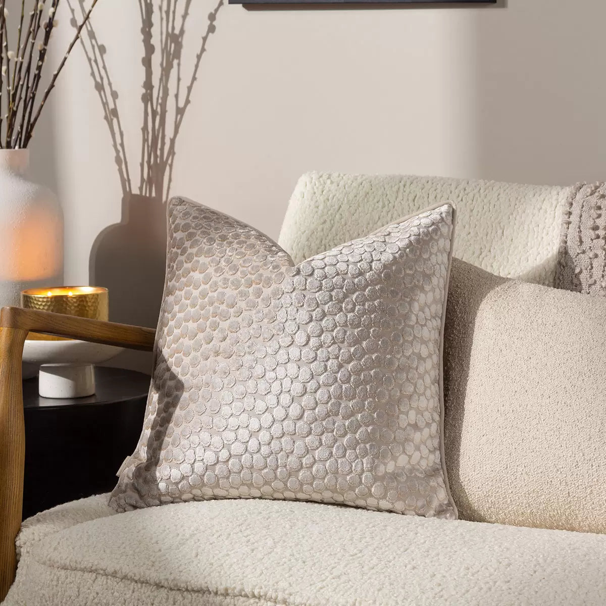 Furn Lanzo Velvet Feather Fill Cushion 2 Pack, 45 x 45 cm
