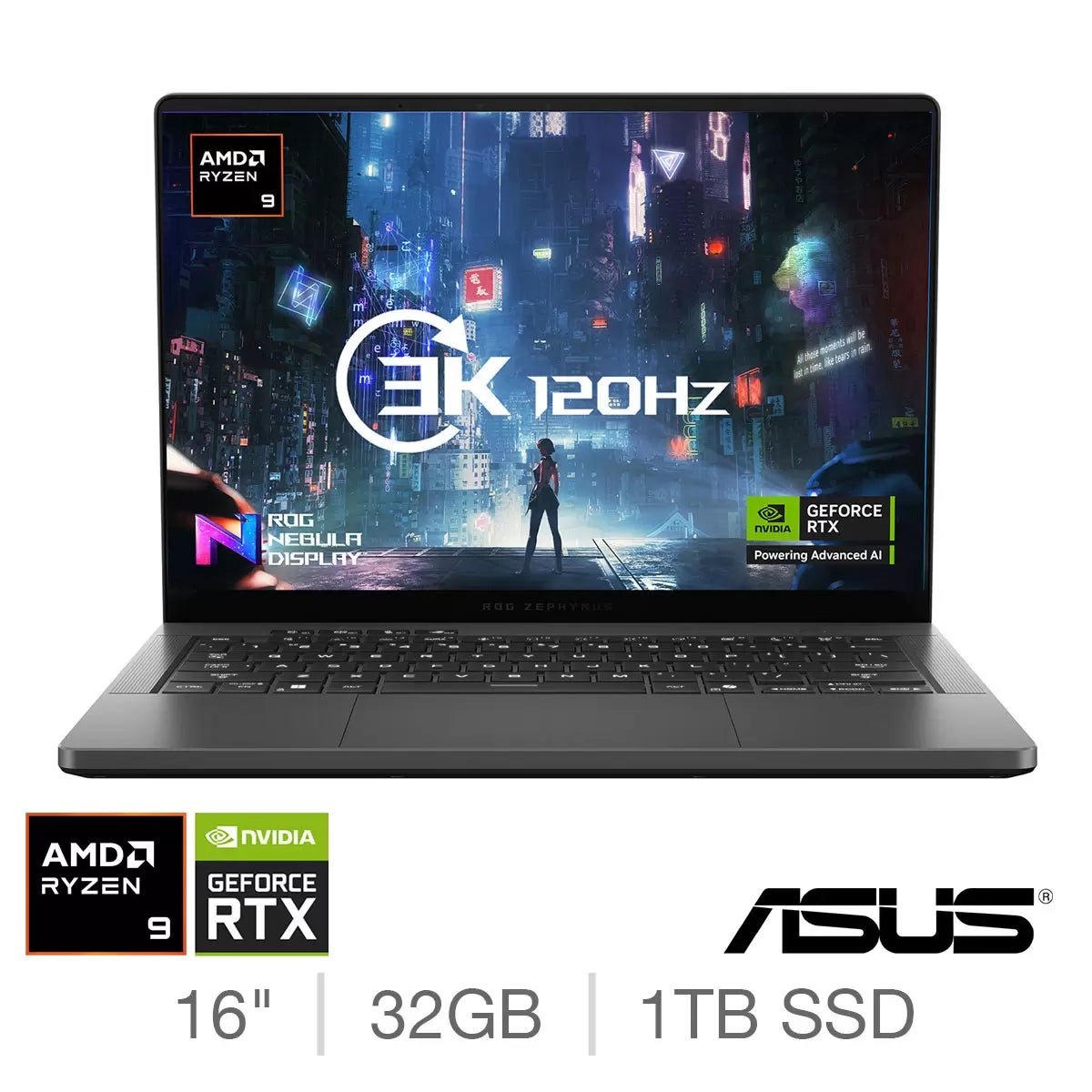 ASUS ROG Zephyrus G14, AMD Ryzen 9, 32GB RAM, 1TB SSD, NVIDIA GeForce RTX 5070, 14 Inch Gaming Laptop, GA403UP-QS005W