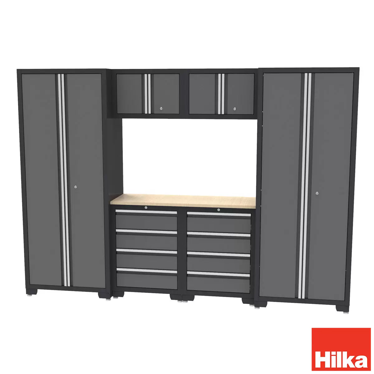 Hilka 24 Gauge Steel 7 Piece Modular Storage Cabinet Set
