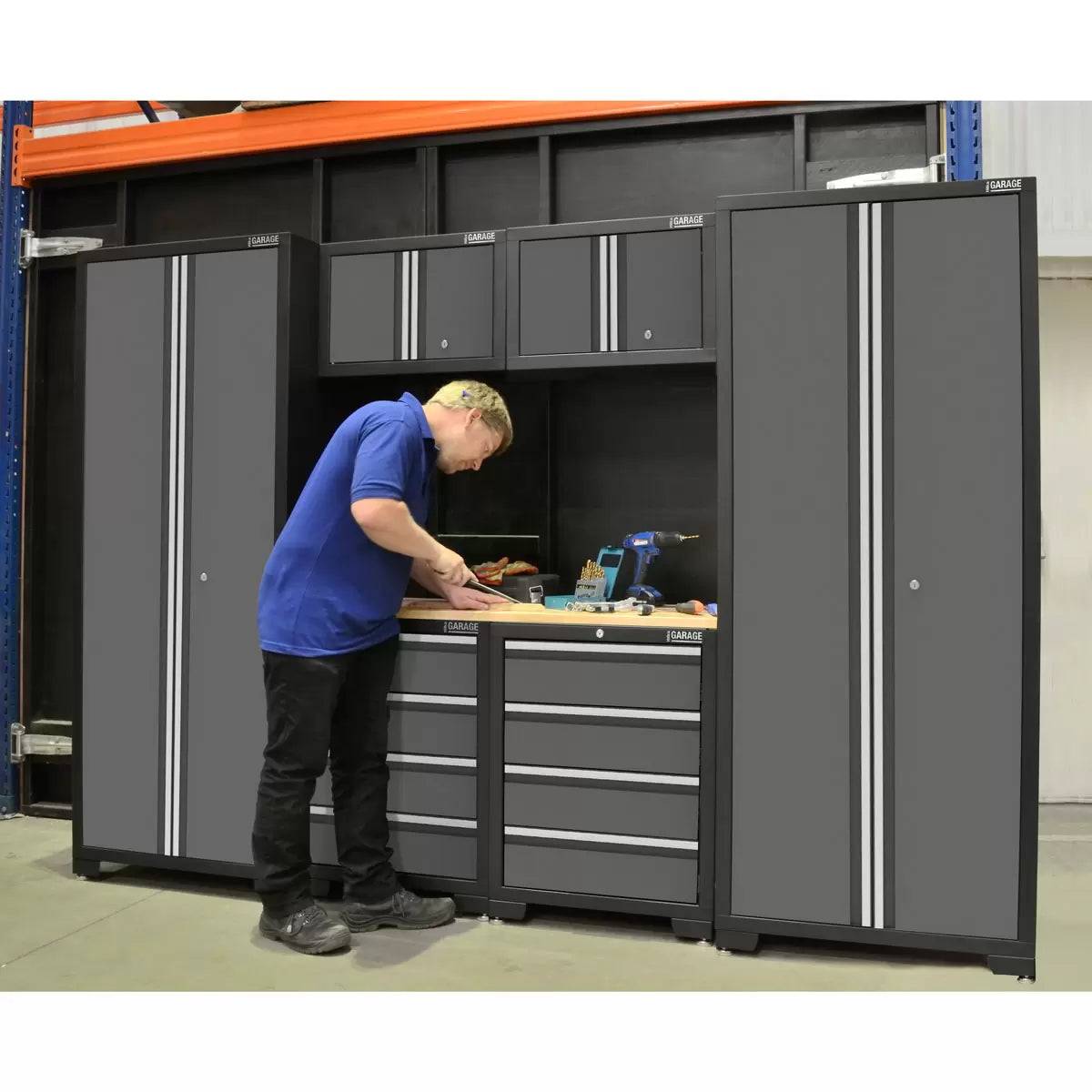 Hilka 24 Gauge Steel 7 Piece Modular Storage Cabinet Set