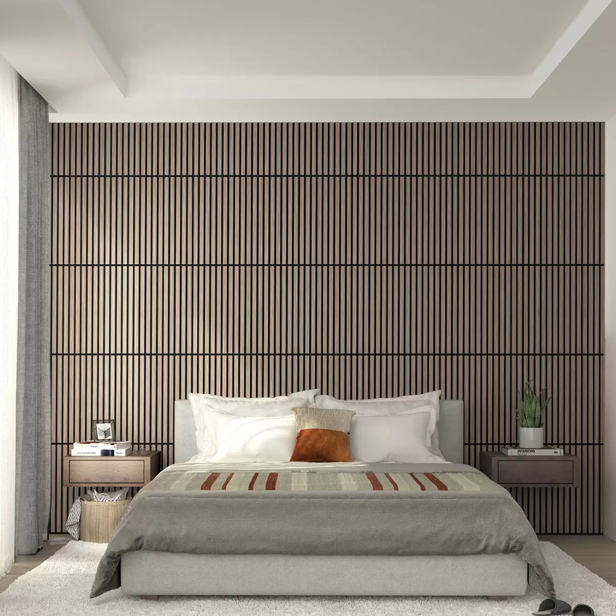 Artika Sonolok Acoustic Wall Panel Set in Walnut & Black, 4 Pack