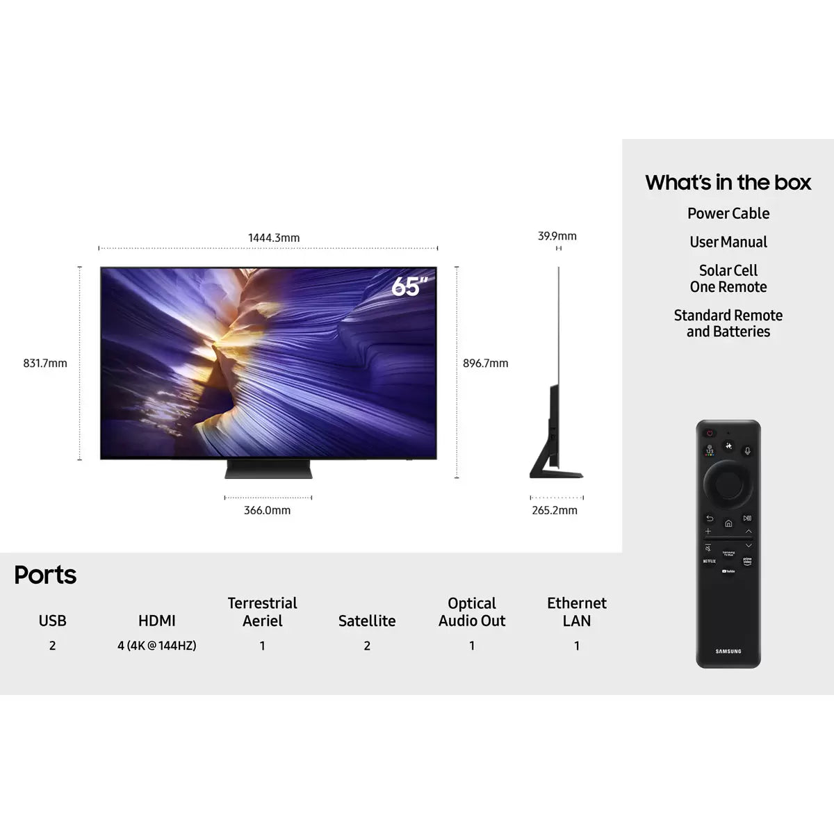 Samsung QE65S93FATXXU 65 Inch OLED 4K Ultra HD Smart TV