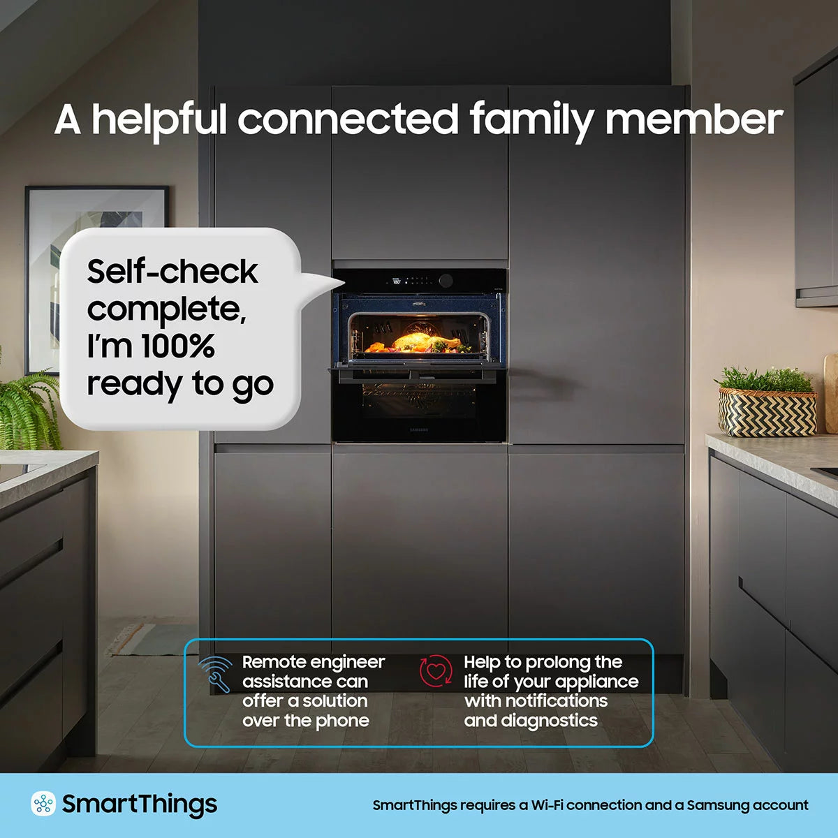 Samsung Series 4 Dual Cook Flex NV7B45305AK/U4 76L Smart Oven, A+ Rated in Clean