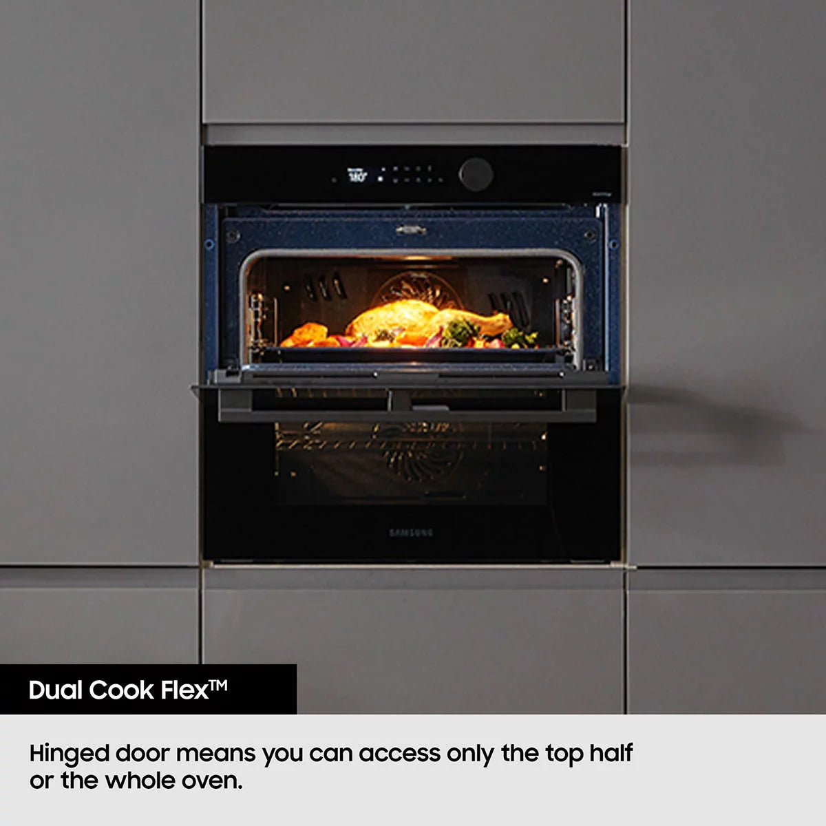 Samsung Series 4 Dual Cook Flex NV7B45305AK/U4 76L Smart Oven, A+ Rated in Clean