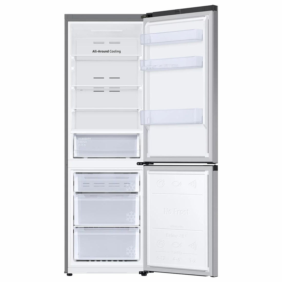 Samsung Series 6 SpaceMax RB34C600DSA/EU 344L Smart Combi Fridge Freezer, Metal