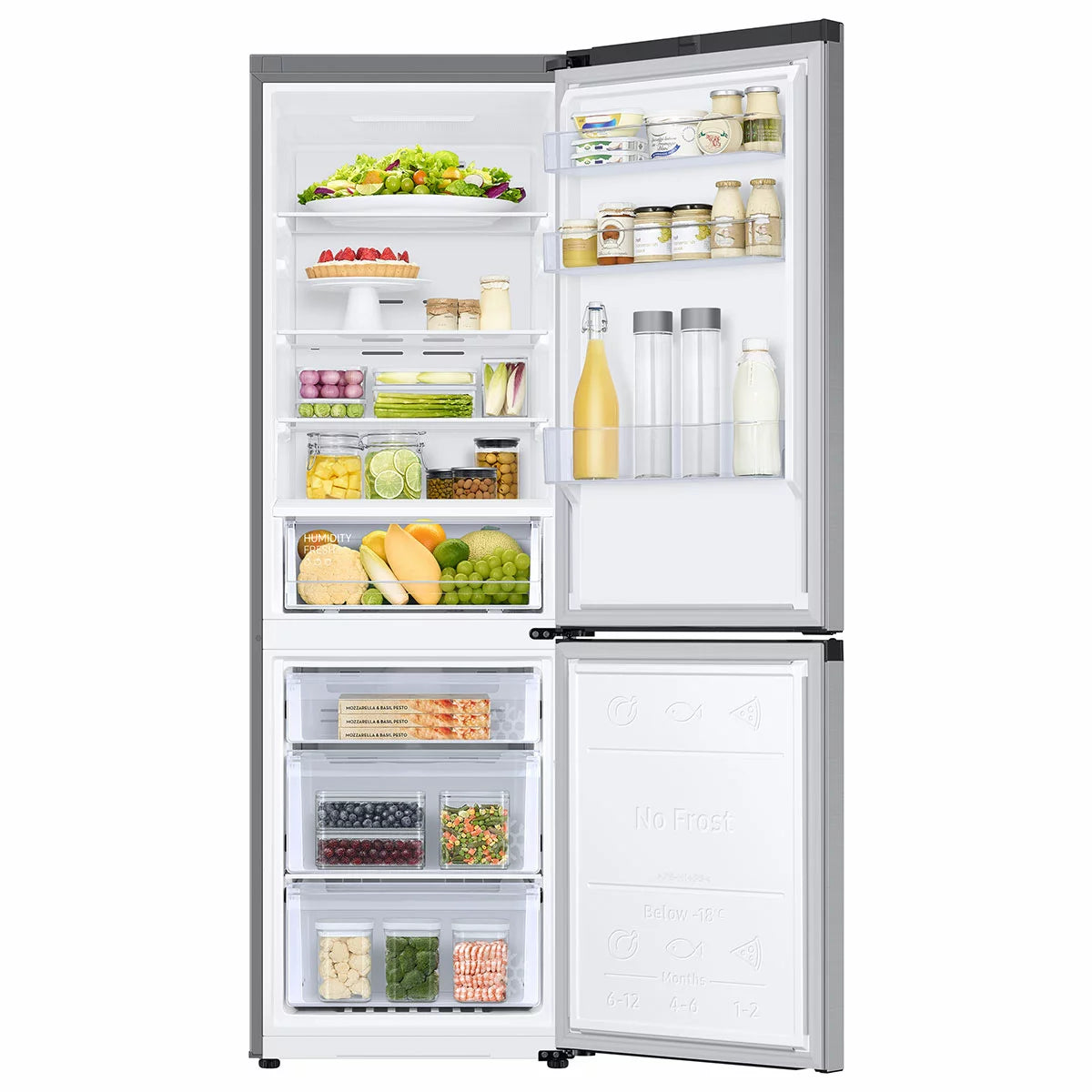 Samsung Series 6 SpaceMax RB34C600DSA/EU 344L Smart Combi Fridge Freezer, Metal