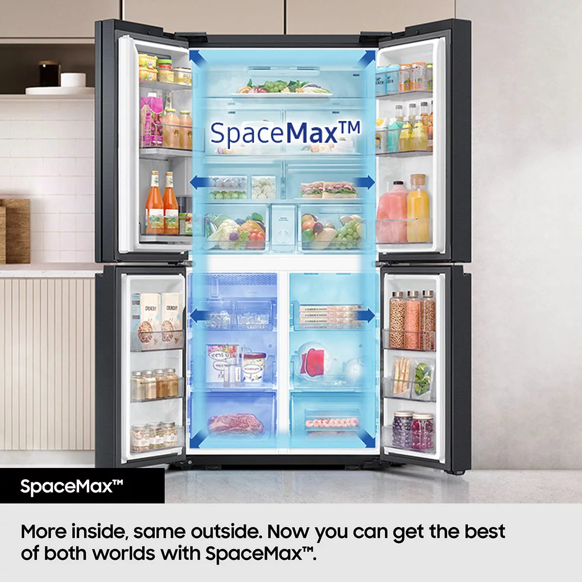 Samsung Bespoke SpaceMax RF65DB970E22EU 645L Smart Multi Door Fridge Freezer