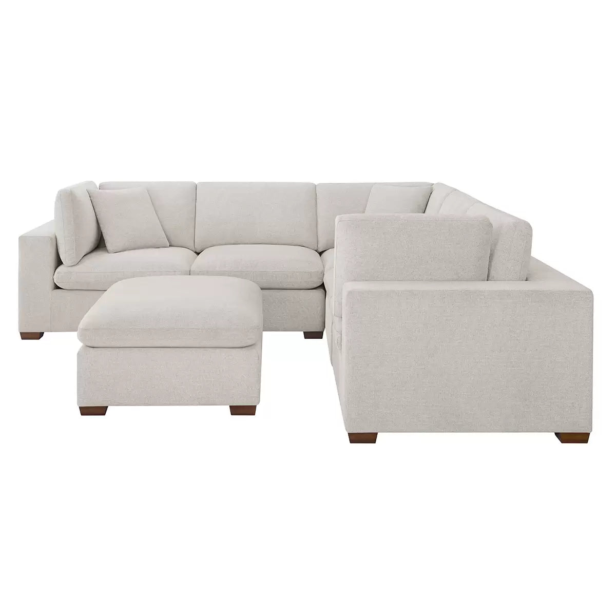 Thomasville Lowell Light Grey Fabric 6 Piece Modular Sofa