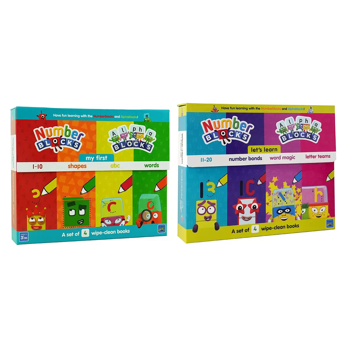 Wipe-Clean Number Blocks in 2 Options: 'Let's Learn' or 'My First' Numbers &