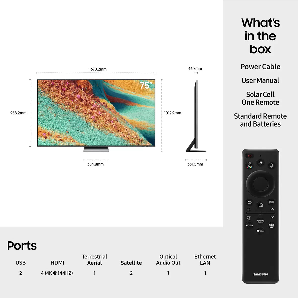 Samsung QE75QN85FAUXXU 75 Inch Neo QLED 4K Ultra HD Smart TV