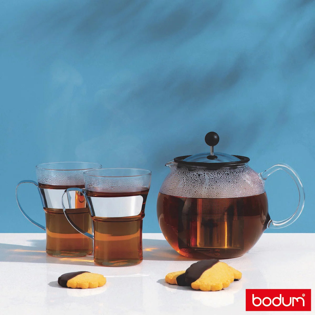 Bodum Assam Tea Press 1L, with 2 Tea Glasses