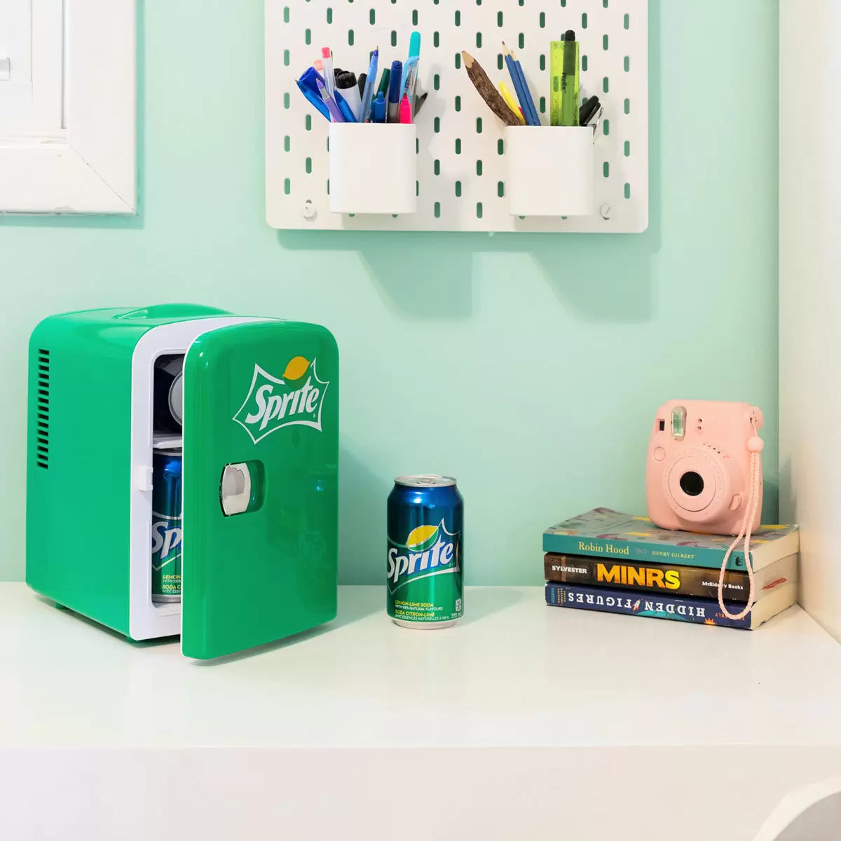 Coca-Cola 4L Mini Fridge Sprite 6 Can Portable 12V Cooler / Warmer In Green