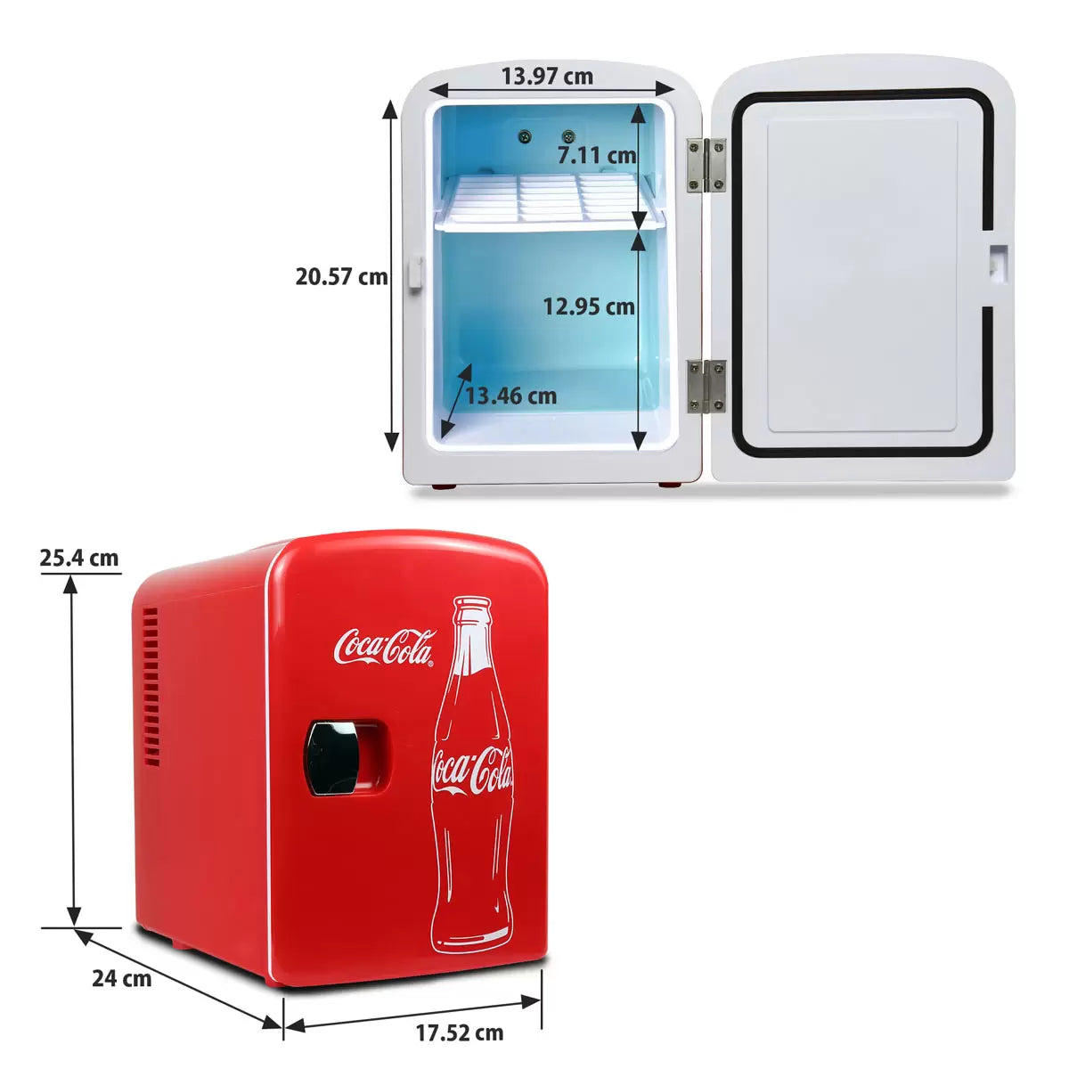 Coca-Cola Classic Coke Bottle 4L Mini Fridge 12V Cooler in Red
